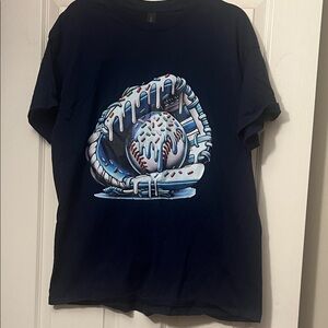 Gildan Navy Blue Short Sleeve Tee with Ice Cream Design